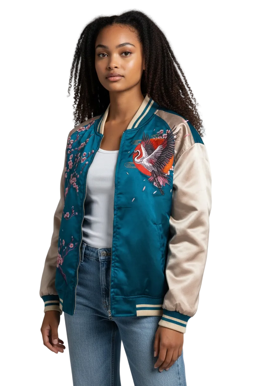 Blouson Sukajan Japonais – Miko et Grue