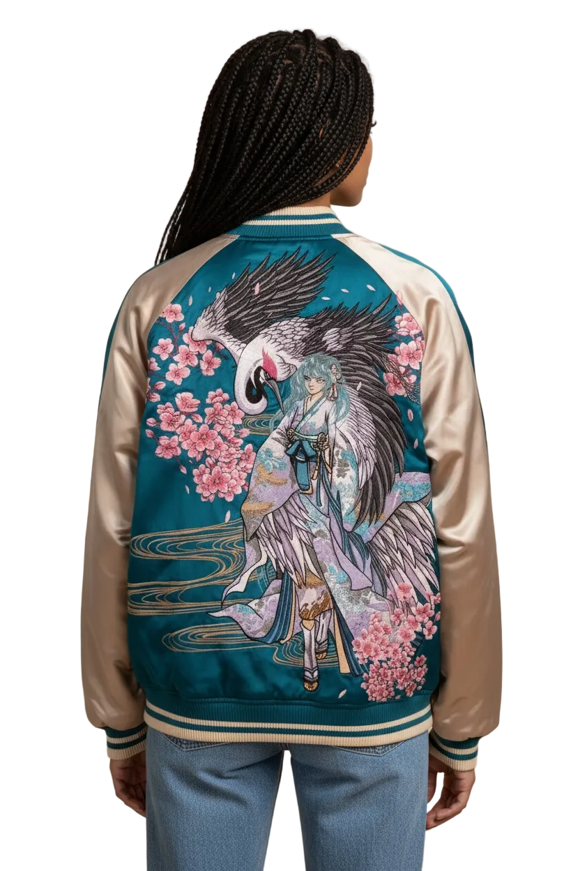 Blouson Sukajan Japonais – Miko et Grue
